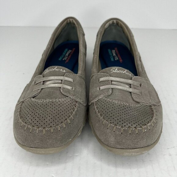 Skechers Womens 22516 Gray Newbury St Adored Slip On leather Size 10 Loafers - Picture 3 of 9